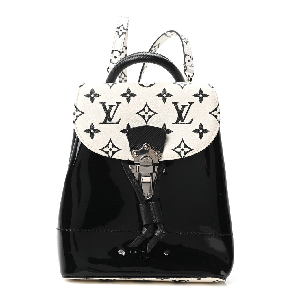 Patent Monogram Hot Springs Backpack Black White
