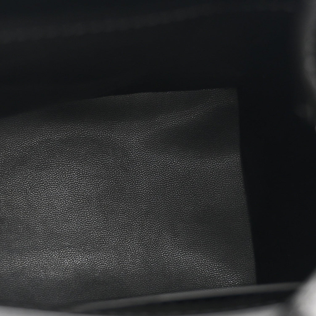 Box Calfskin Shark Lock Bucket Bag Black