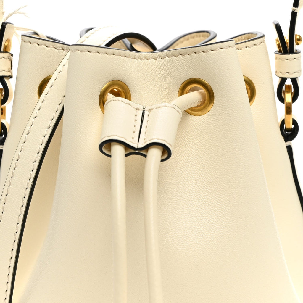 Nappa Mini VLogo Signature Bucket Bag Light Ivory