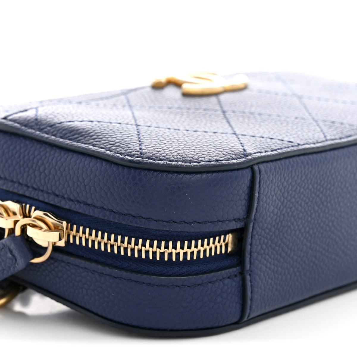 Caviar Quilted Waist Bag Navy Blue