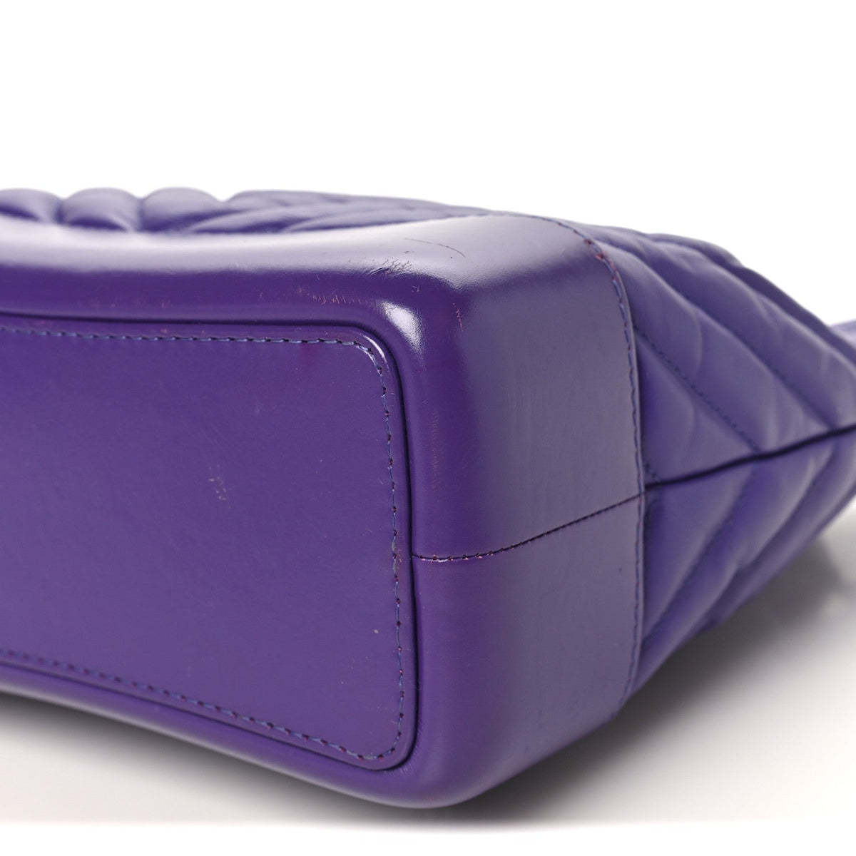 Aged Calfskin Chevron Quilted Small Gabrielle Backpack Purple