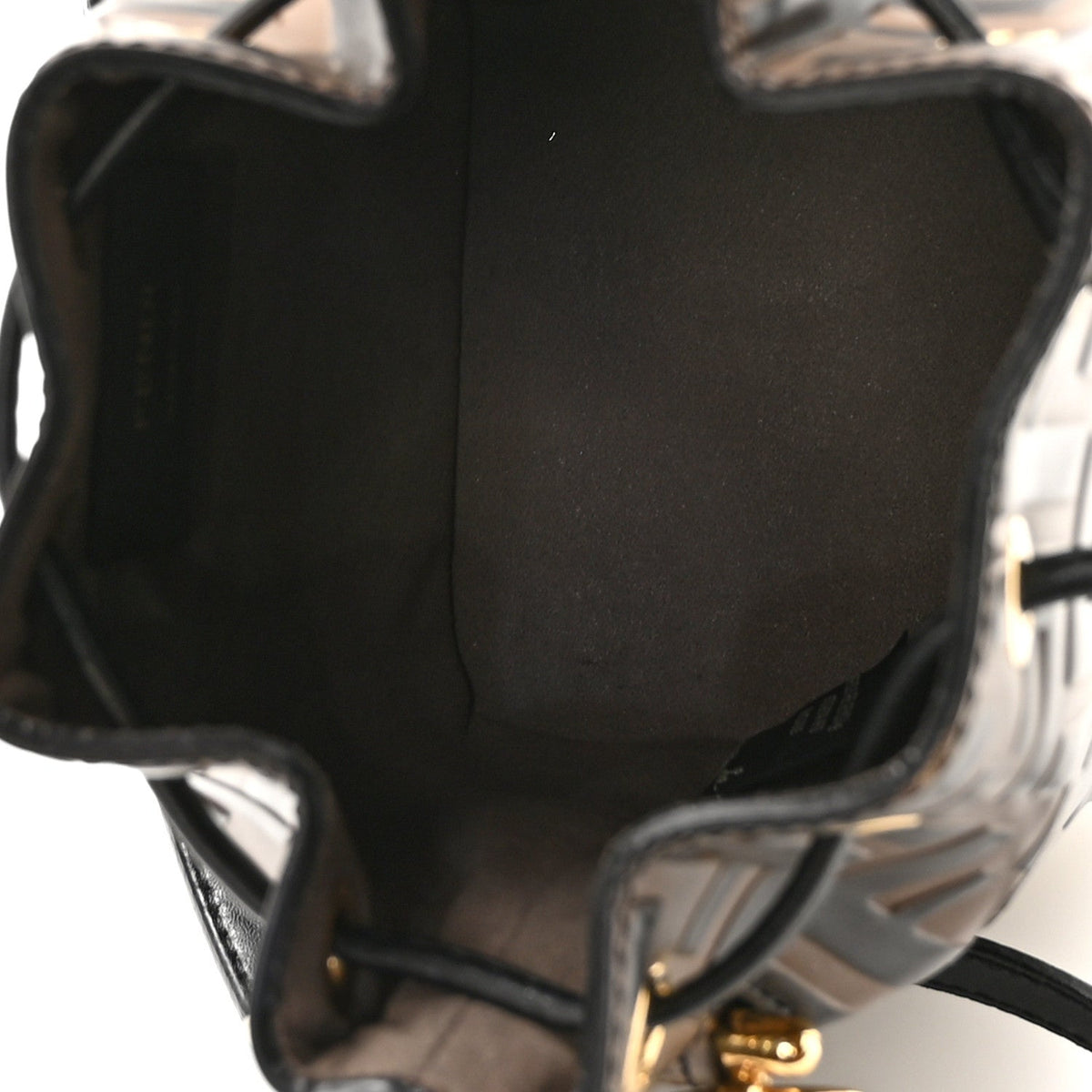 Vitello Liberty F is Fendi Bi-Color FF 1974 Embossed Mini Mon Tresor Bucket Bag Maya Black