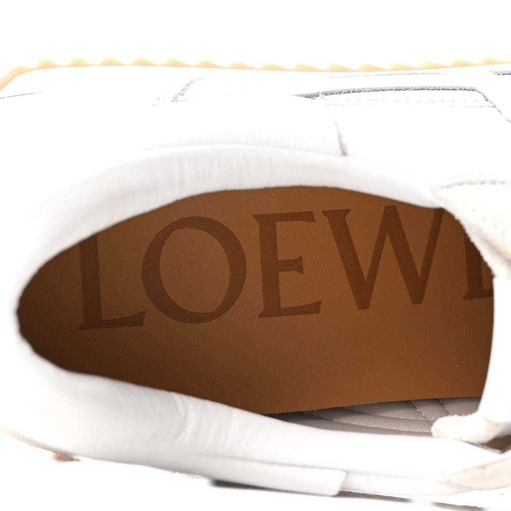 Nylon Suede Mens Flow Retro Runner Sneakers 45 White