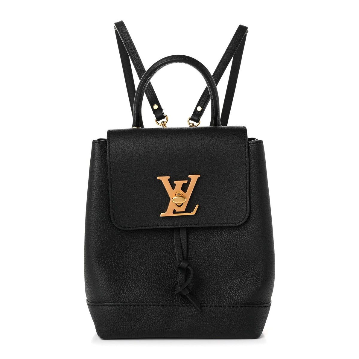 Calfskin Lockme Mini Backpack Black