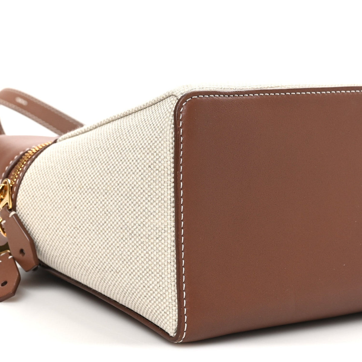 Calfskin Cotton Canvas L27 Extra Pocket Bag Natural Caramel Sugar