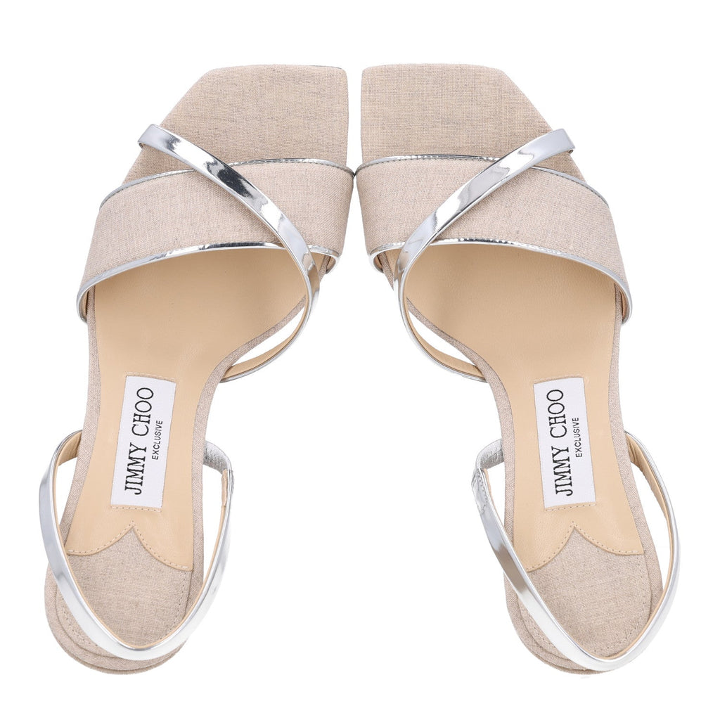 Metallic Nappa Linen Plum Sandal 38