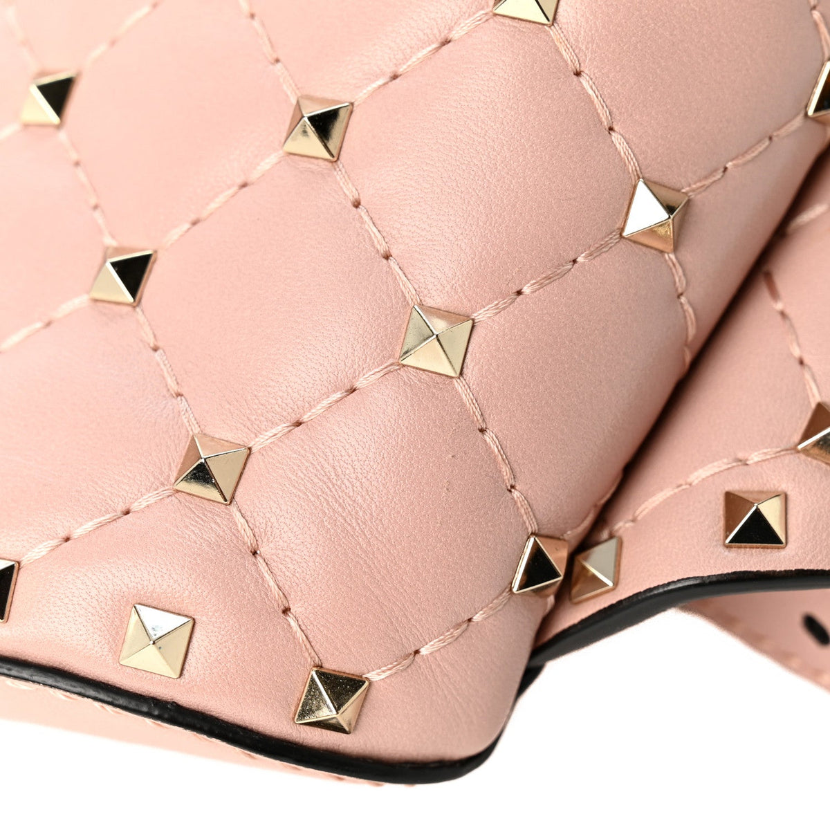Lambskin Rockstud Spike Belt Bag 85 Water Rose