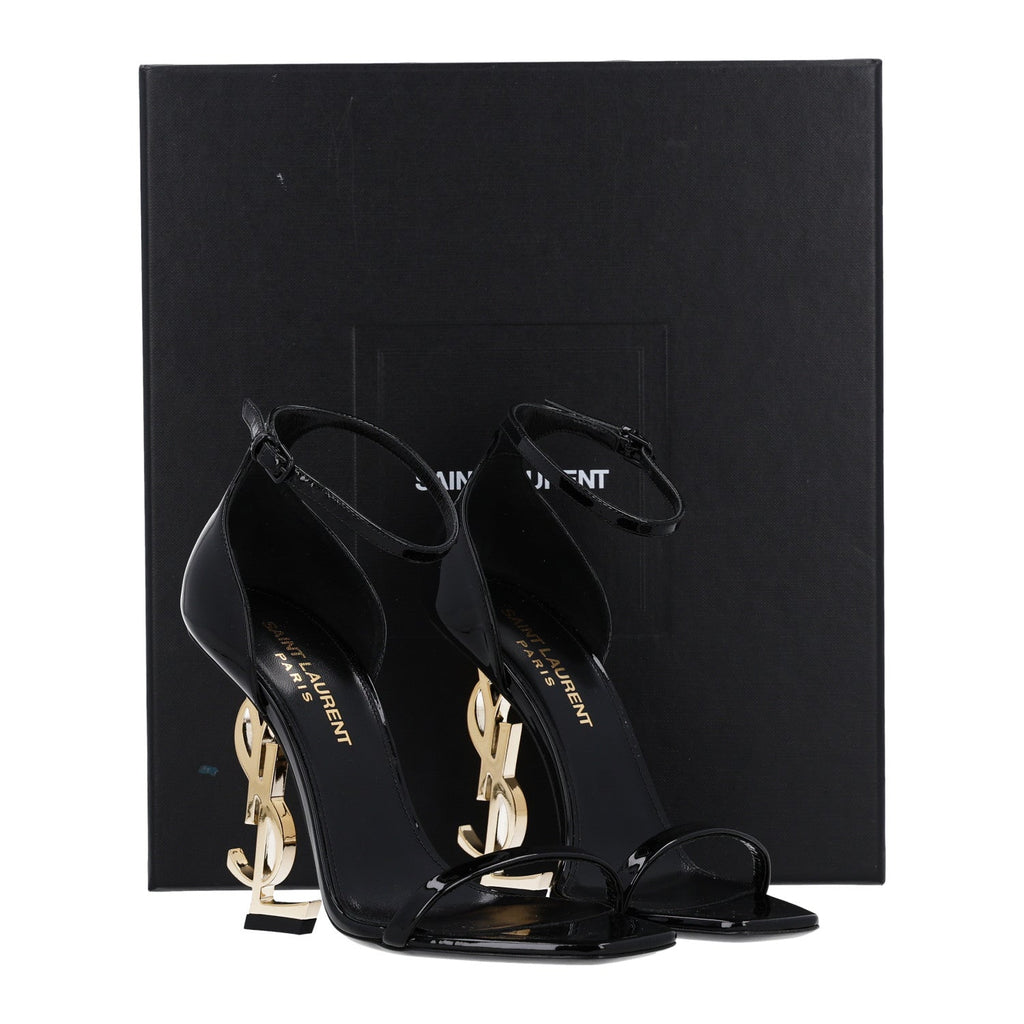 Patent Calfskin Opyum 110 Sandals 35 Black Gold