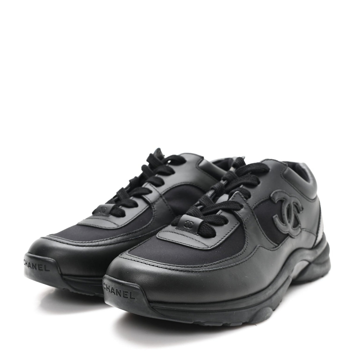 Calfskin Lambskin CC Uniform Sneakers 41 Black