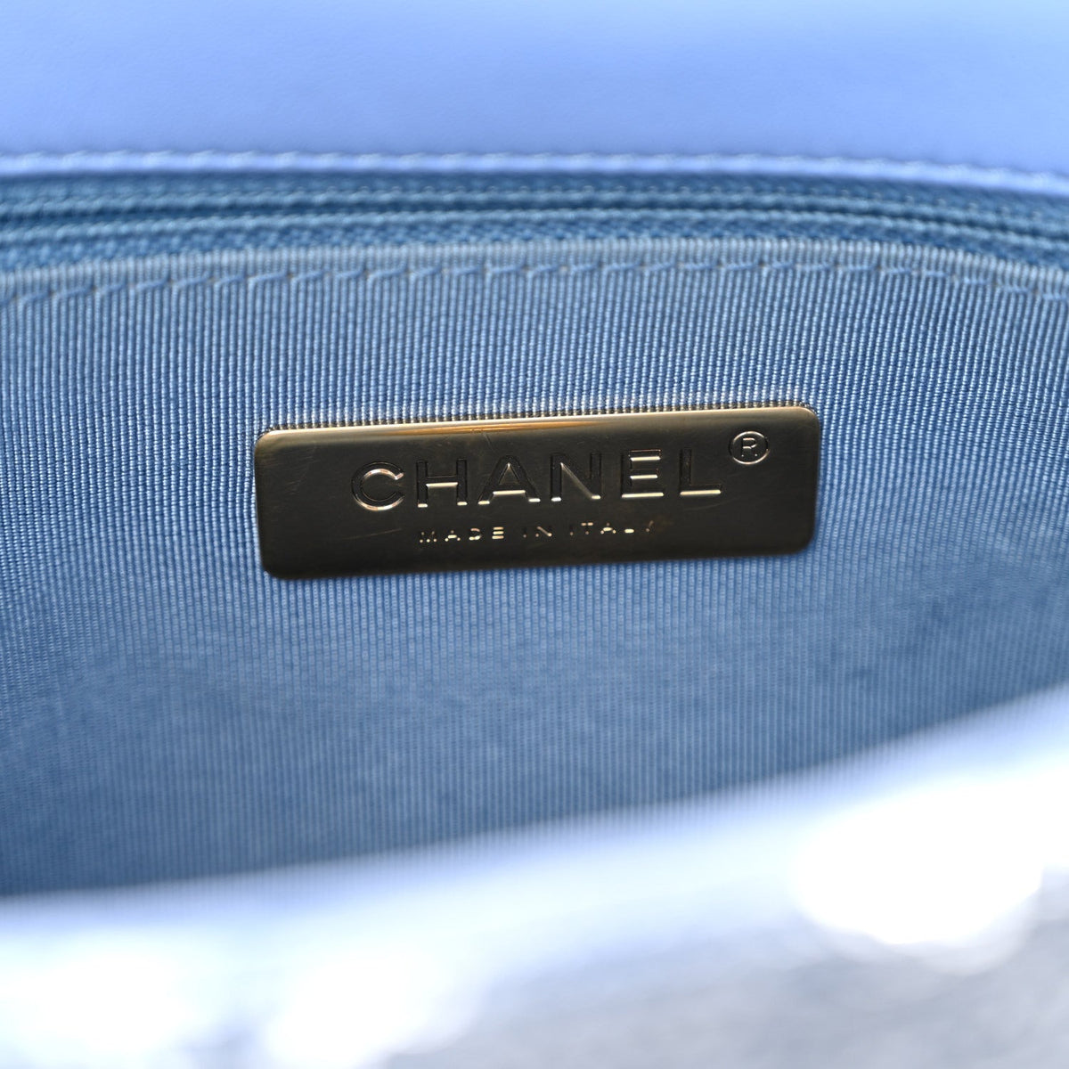 Sequin Quilted Medium Chanel 19 Flap Light Blue
