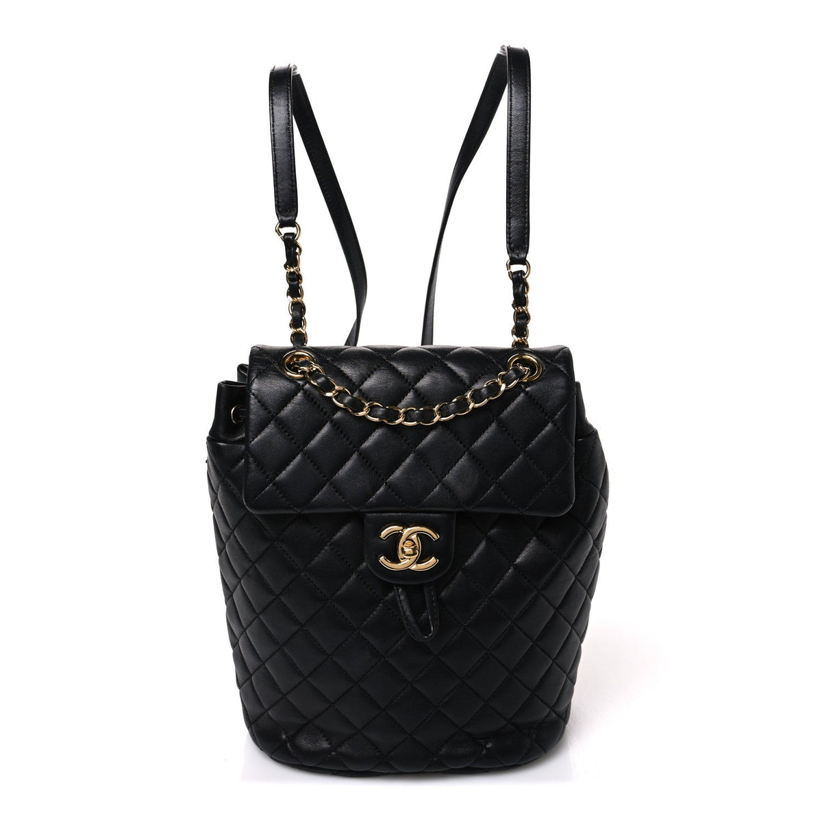 Calfskin Quilted Small Urban Spirit Backpack Black