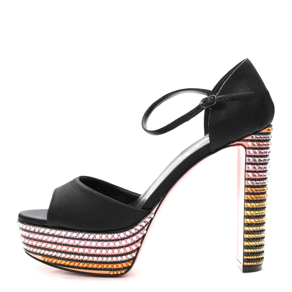 Satin Strass Sandaloo Aftersun 130 Sandals 38 Black Multicolor
