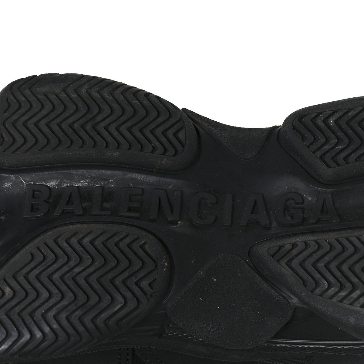 Technical Fabric Allover Logo Womens Triple S Sneakers 37 Black White