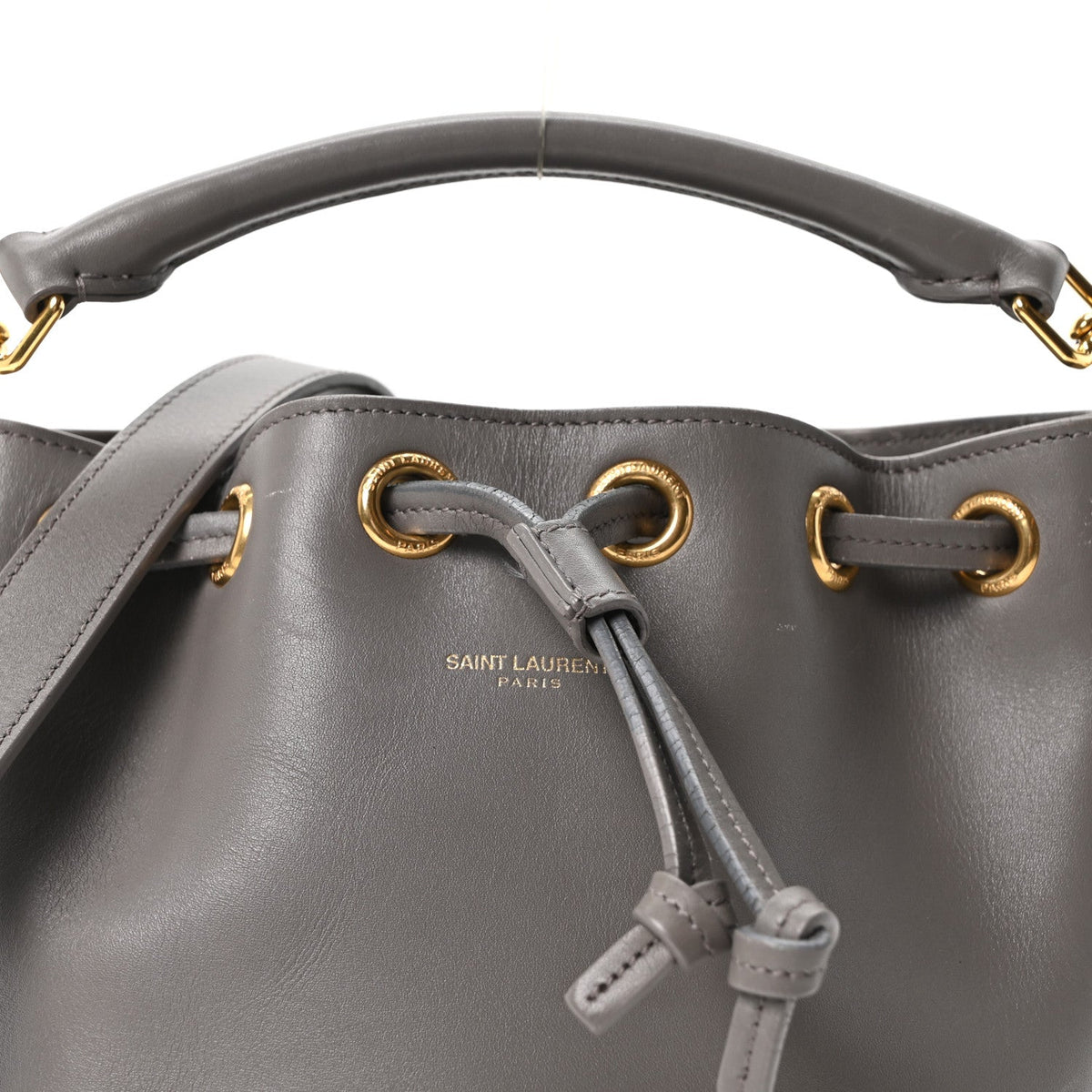 Calfskin Small Emmanuelle Bucket Bag Fog