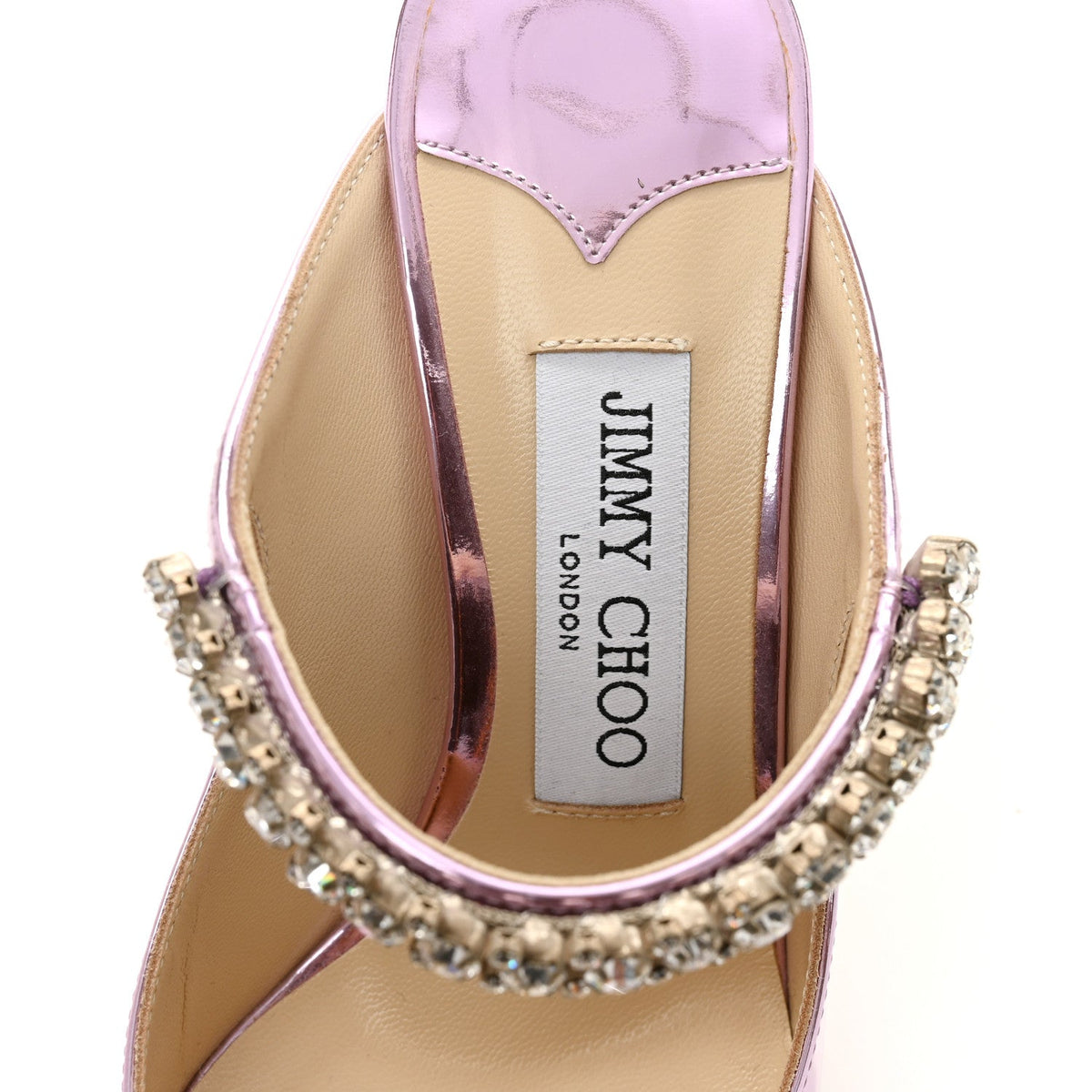 Metallic Patent Crystal Bing 100 Pumps 36 Mauve