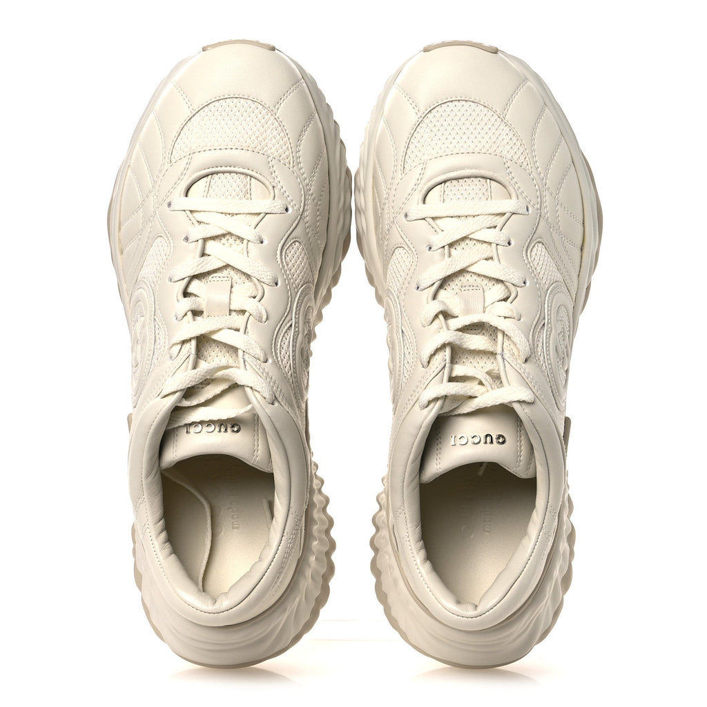 New Nappa Sombre Interlocking G Ripple Mens Platform Sneakers 9.5 Off White