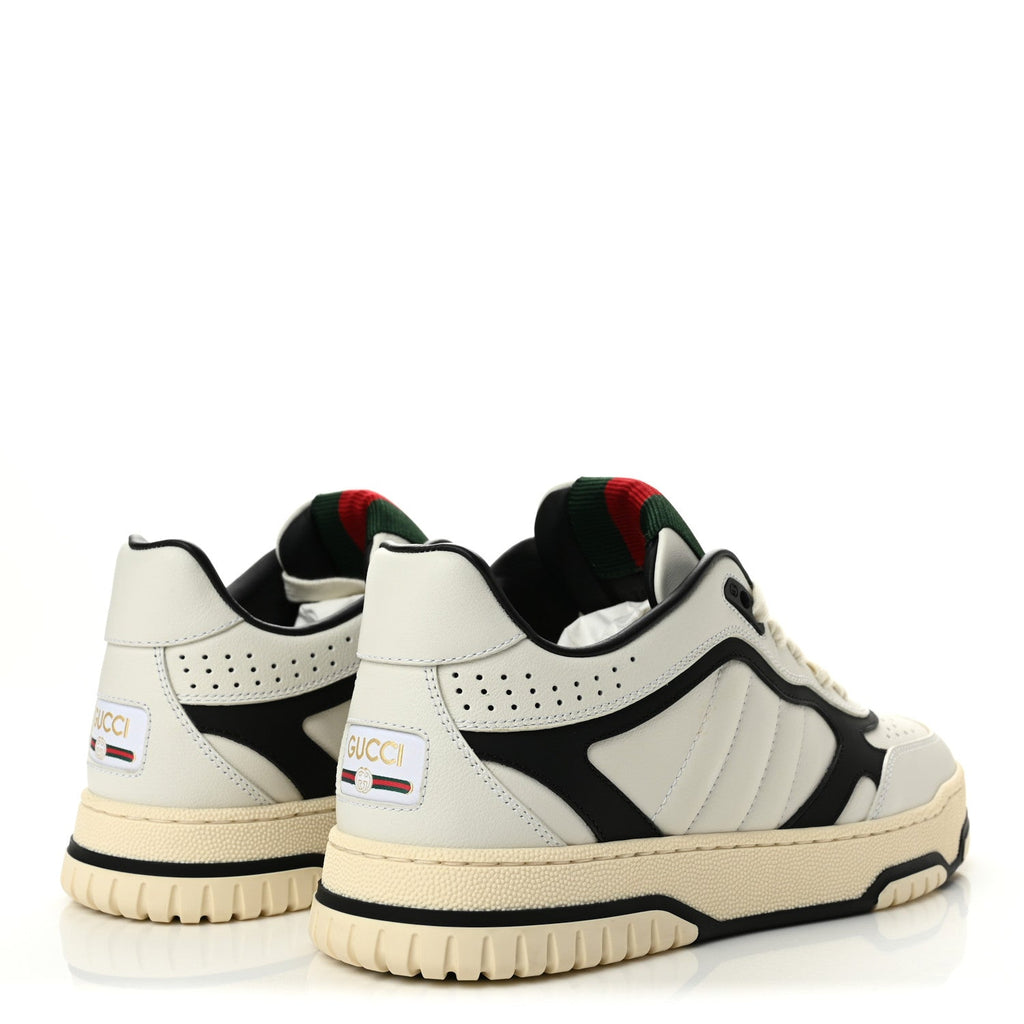 Calfskin Womens Re-Web Sneakers 37 Black White