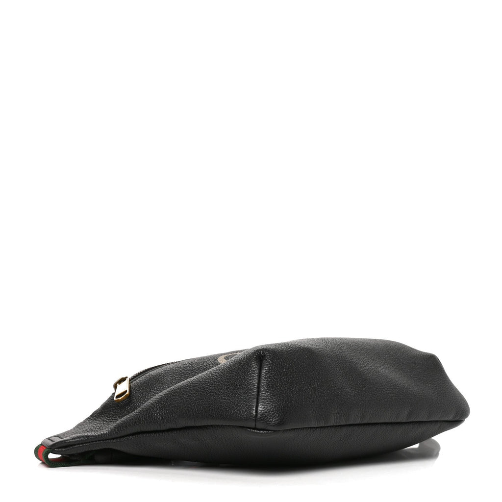 Grained Calfskin Logo Belt Bag Black