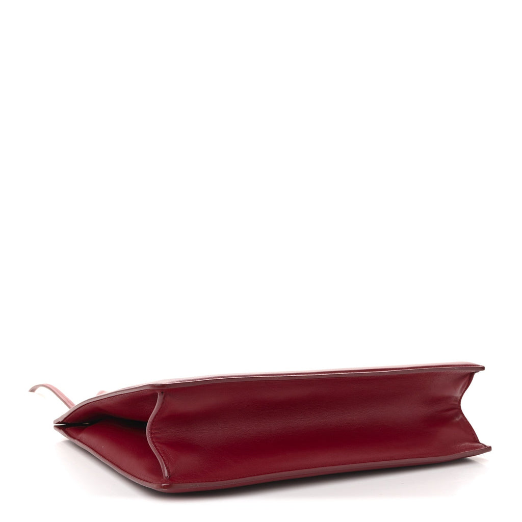 Patina Box Calfskin Medium Clasp Bag Scarlet