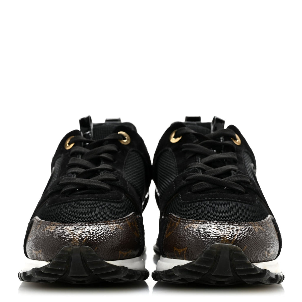 Suede Calfskin Recycled Monogram Nylon Run Away Sneakers 38 Black