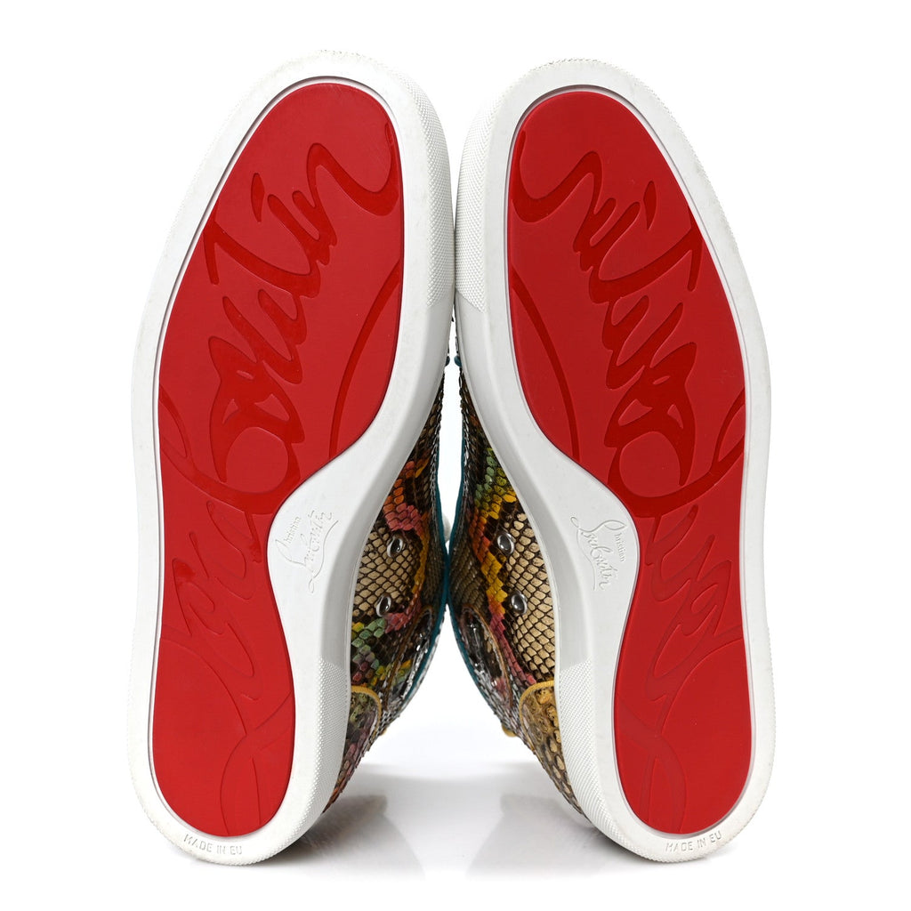 Snakeskin Mens Louis Flat Sneakers 40 Multicolor