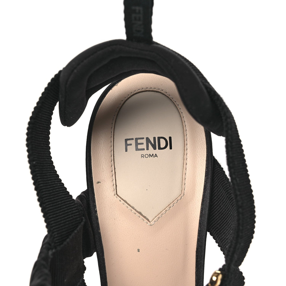 Satin Sequin Bow 85mm Slingback Pumps 41 Black