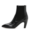 Lambskin Patent Calfskin CC Cap Toe Short Boots 39 Black