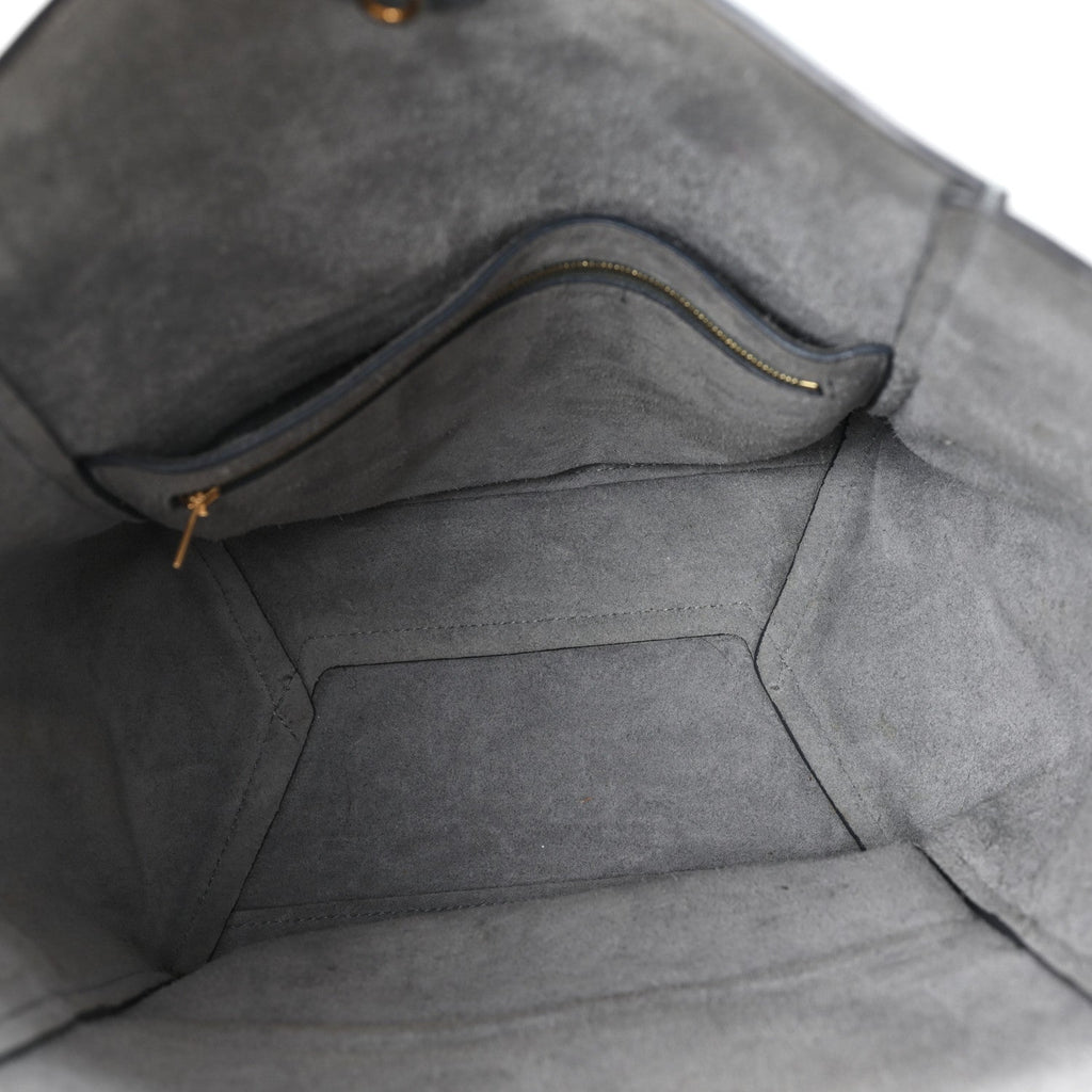 Soft Grained Calfskin Sangle Bucket Bag Storm