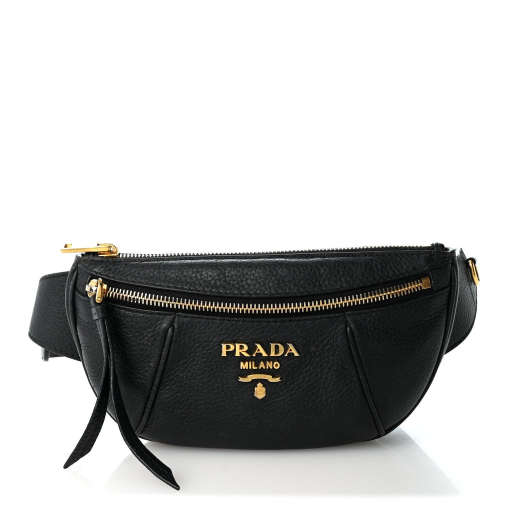 Vitello Daino Small Belt Bag Black