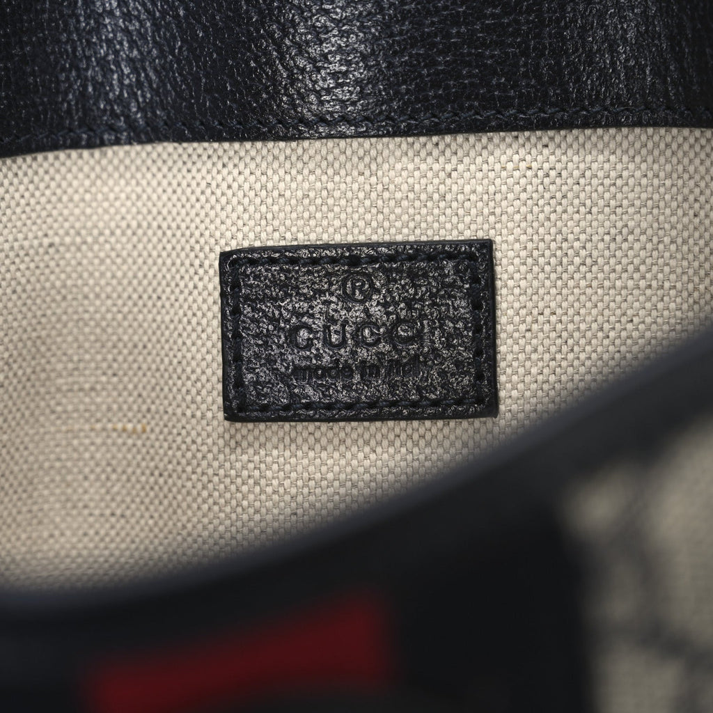 GG Supreme Monogram Web Small Ophidia Belt Bag 80 32 Beige Navy