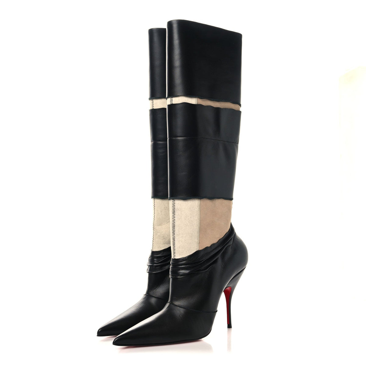 X MAISON MARGIELA Nappa Xrismarteen 100 Knee High Boots 37.5 Black