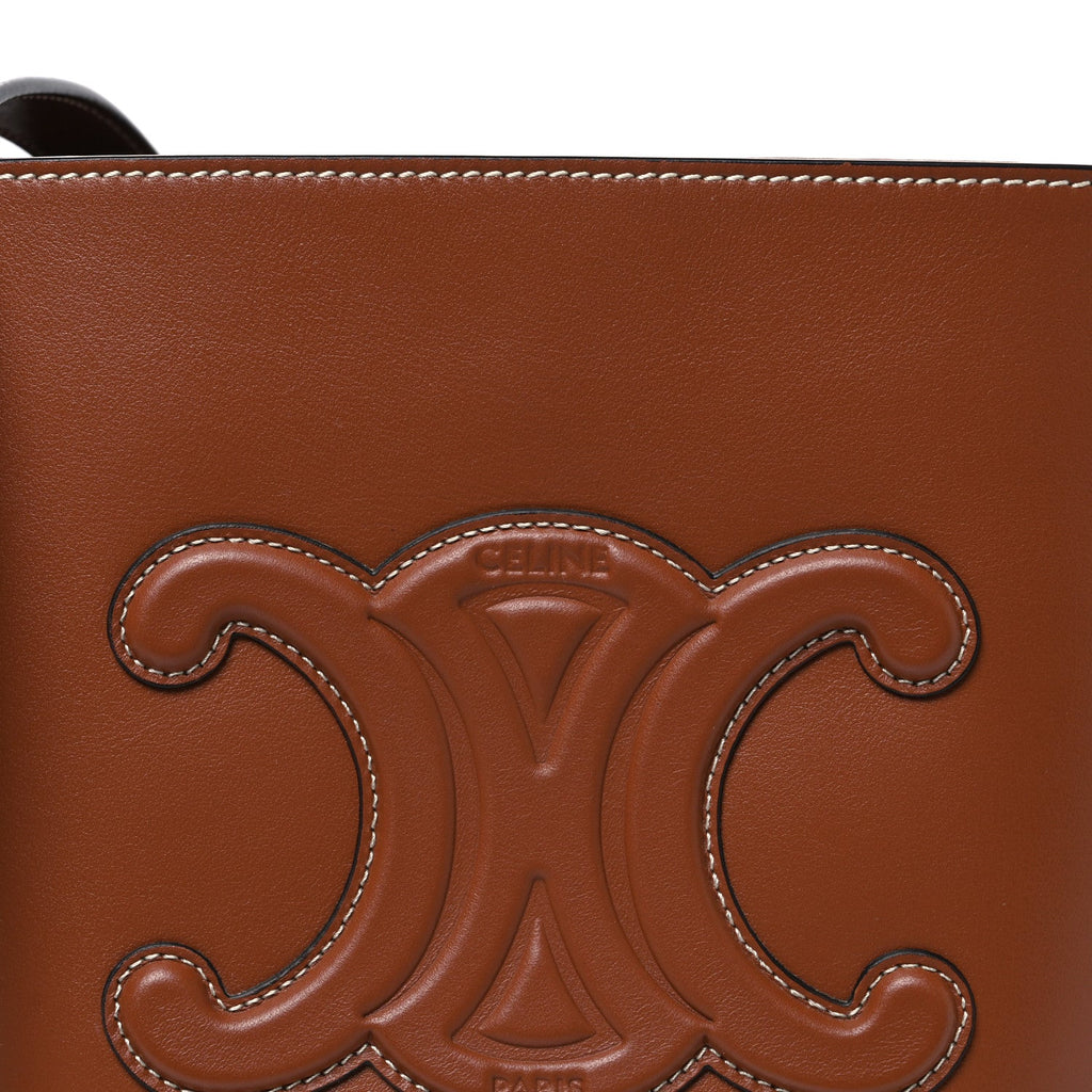 Smooth Calfskin Small Cuir Triomphe Bucket Bag Tan