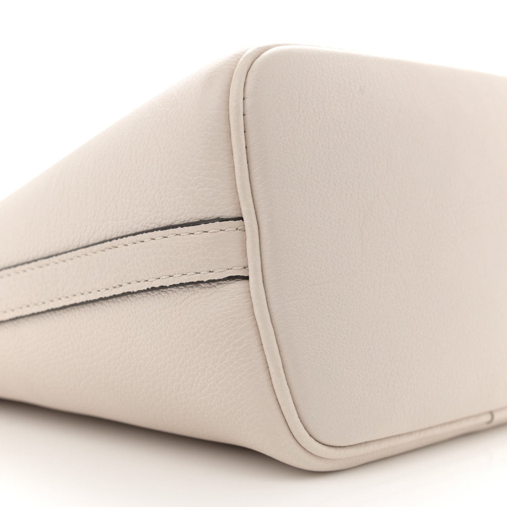 Grained Calfskin Lock and Walk Bucket Quartz
