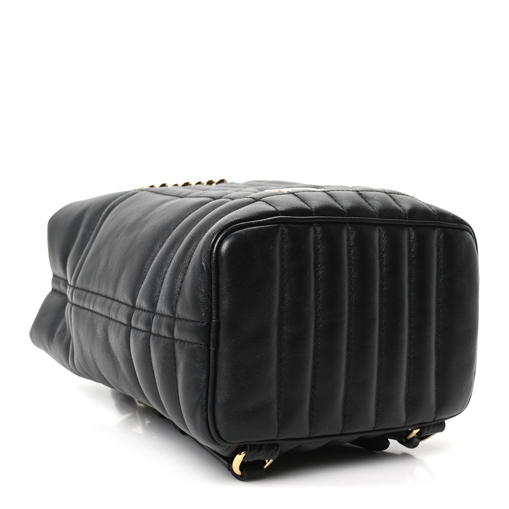 Lambskin Quilted Mini Lola Backpack Black
