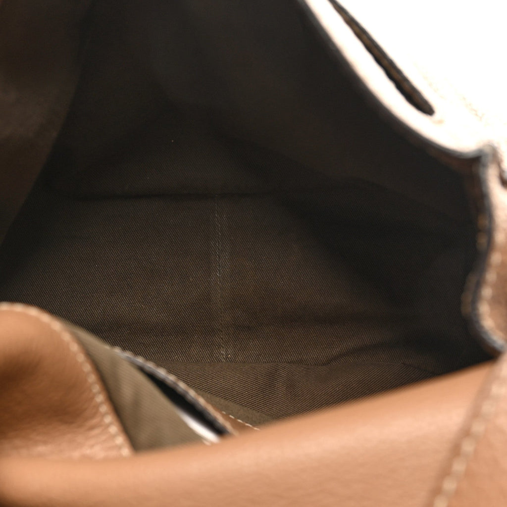Calfskin Medium Marcie Round Crossbody Bag Nut