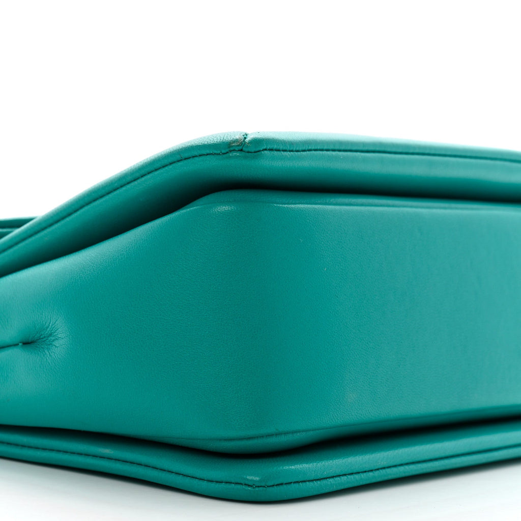 Nappa One Stud Chain Clutch Ultra Marine Green