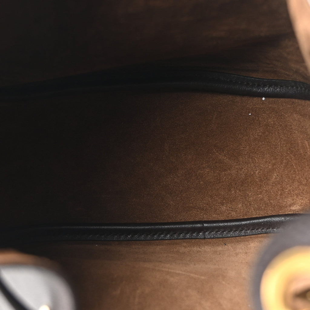 Calfskin Cassandre Supple Bucket Bag  Fondente Dark Cigar