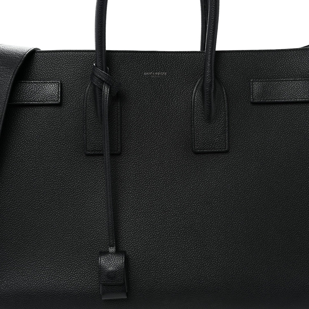Grained Calfskin Large Sac De Jour Carryall Black