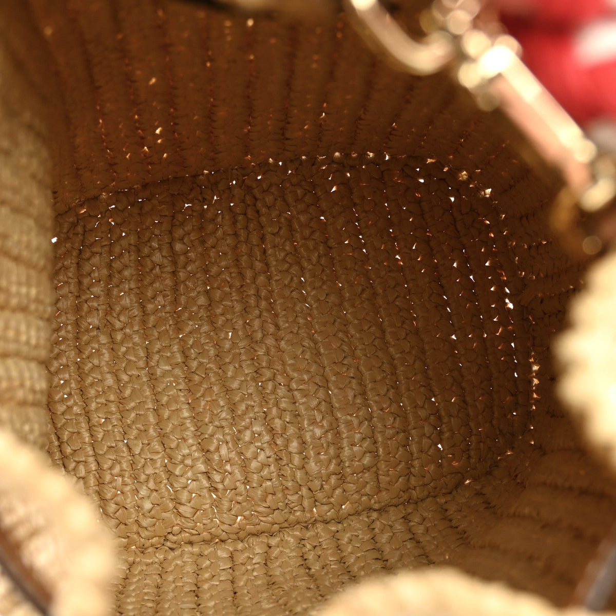 Yarn Raffia Effect Rope Crochet Small Bucket Bag Naturale