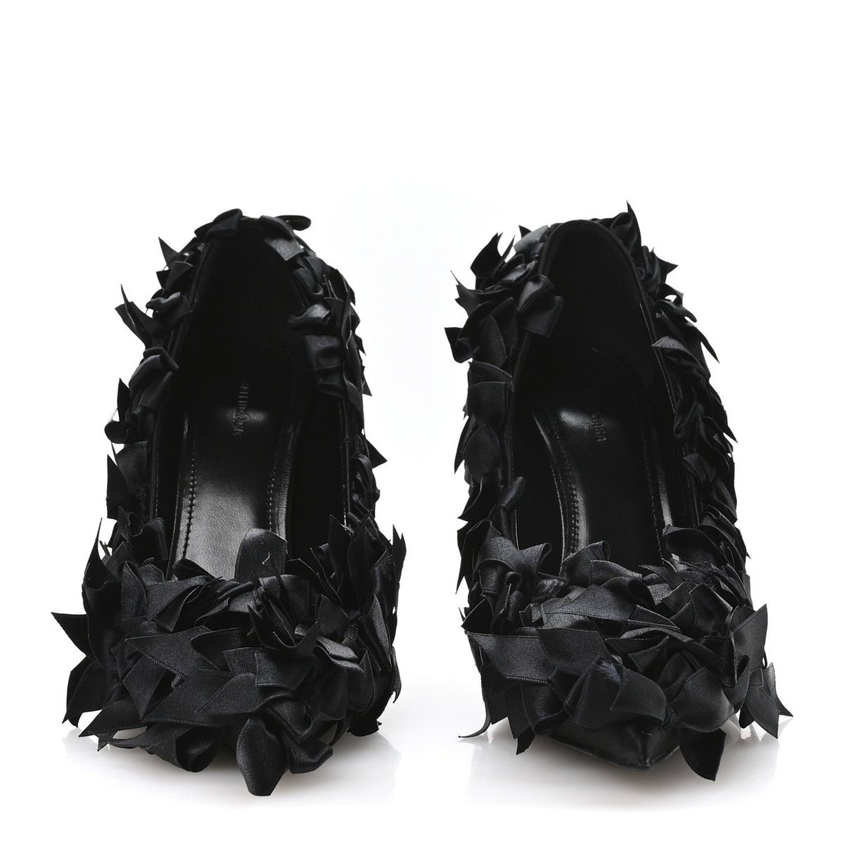Satin Pointed Marie A Bows All Over 110mm Pumps 35 Black