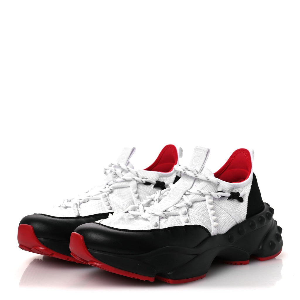 Calfskin Neoprene Mens Trailnrun Sneakers 43.5 Black White
