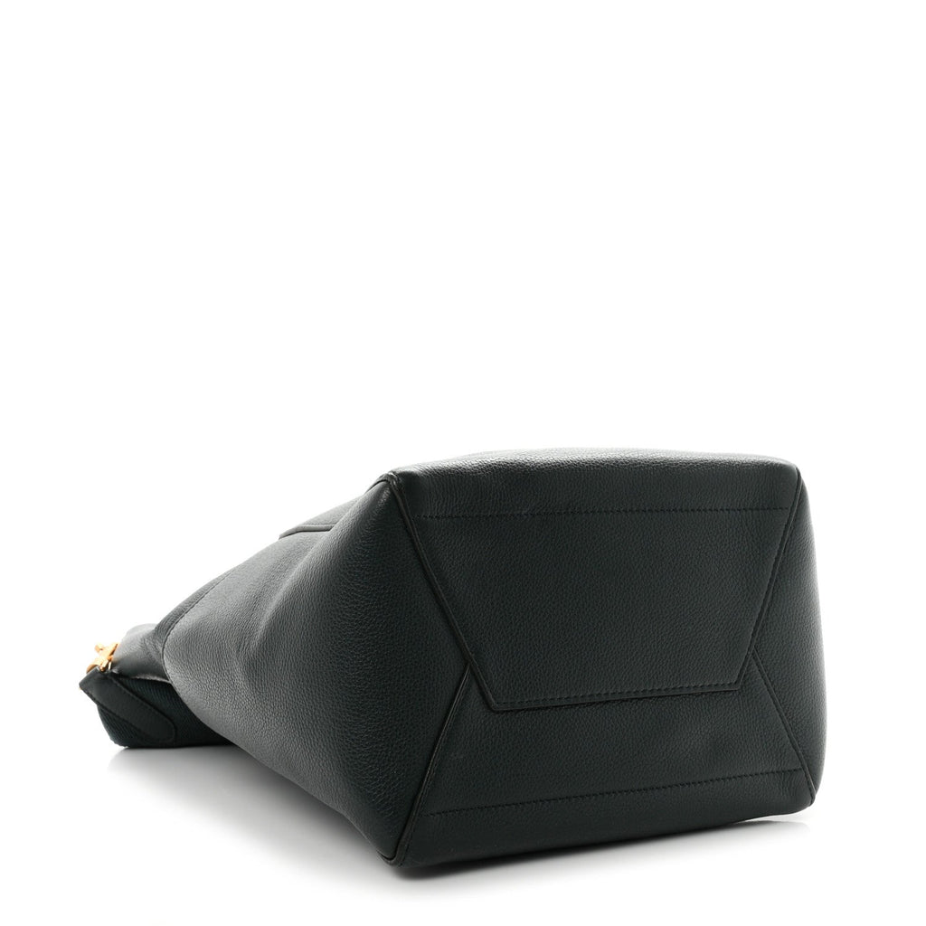 Soft Grained Calfskin Sangle Bucket Bag Amazone
