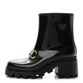 Rubber Womens Horsebit Ankle Boots 38 Black