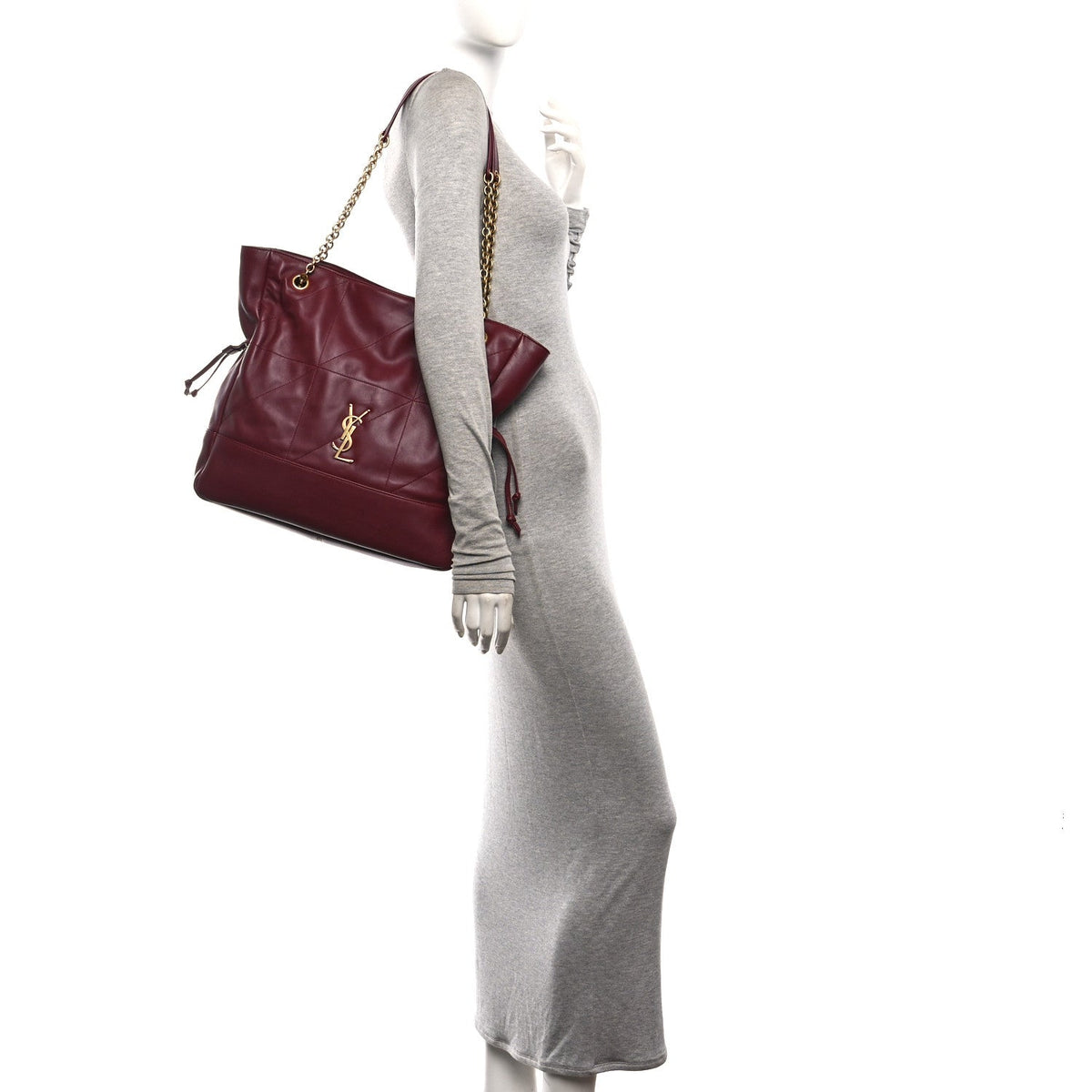 Lambskin Medium Jamie Shopping Tote Bordeaux