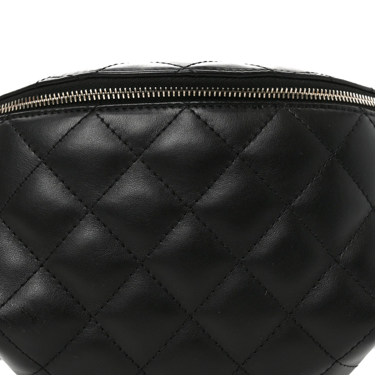 Calfskin Quilted Waist Belt Bag Black