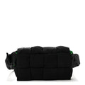 Nylon Intrecciato Padded Tech Mini Cassette Belt Bag Black Green