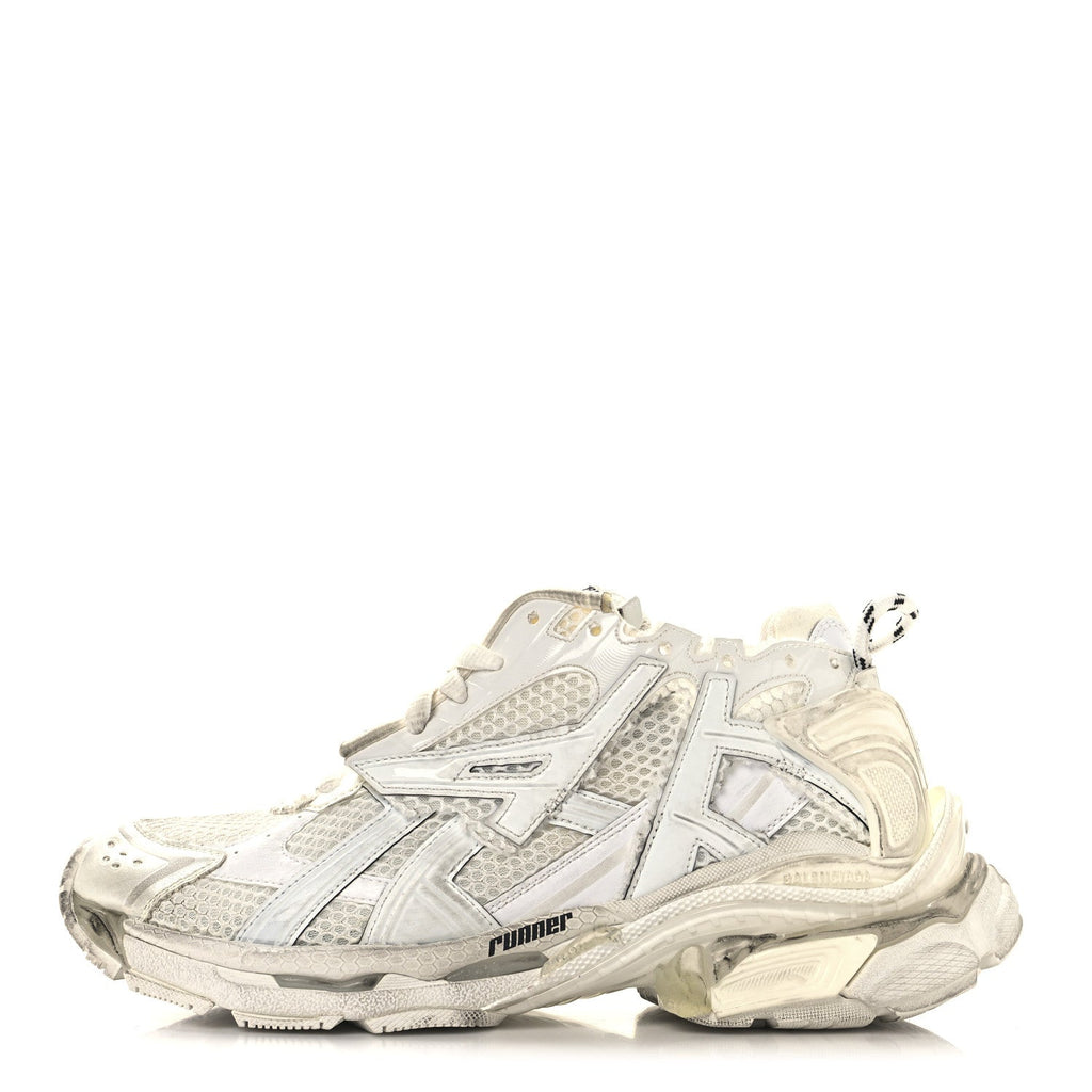 Mesh Rubber Monocolor Womens Runner Sneakers 40 White
