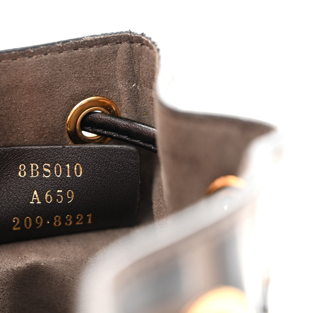 Vitello Liberty F is Fendi Bi-Color FF 1974 Embossed Mini Mon Tresor Bucket Bag Maya Black