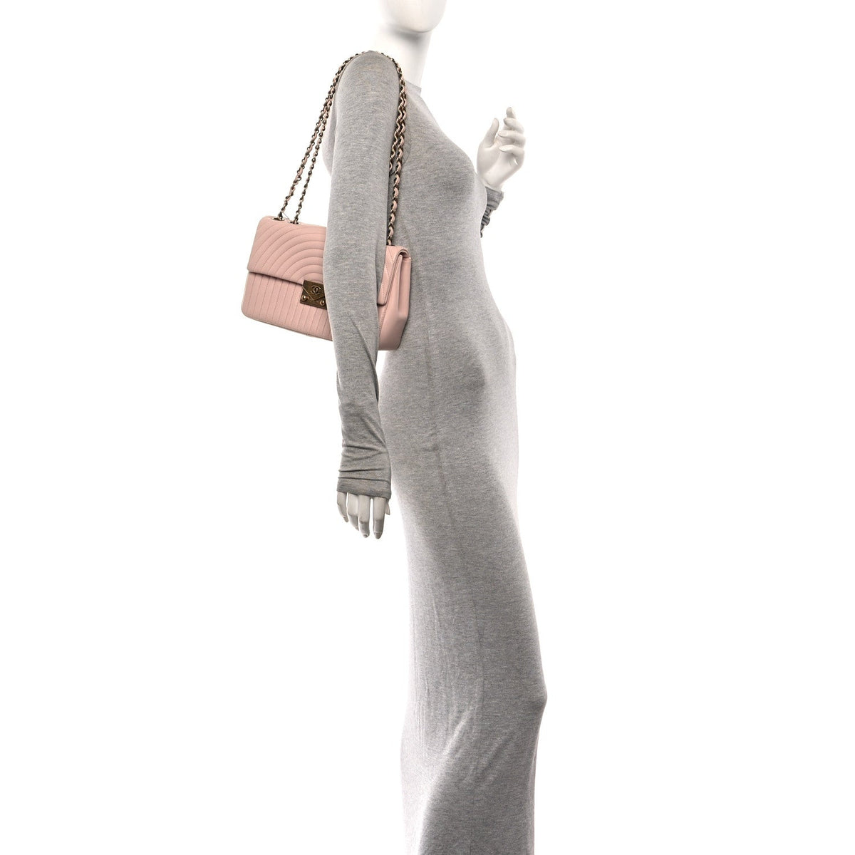 Lambskin Borse Romane Single Flap Light Pink
