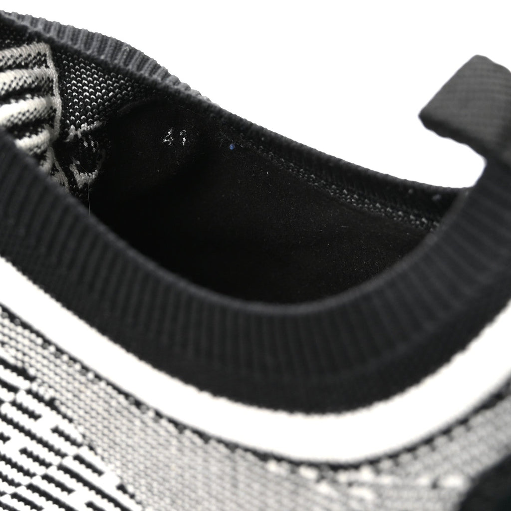 Knit Goatskin Mens Addict Sneakers 41 Black White